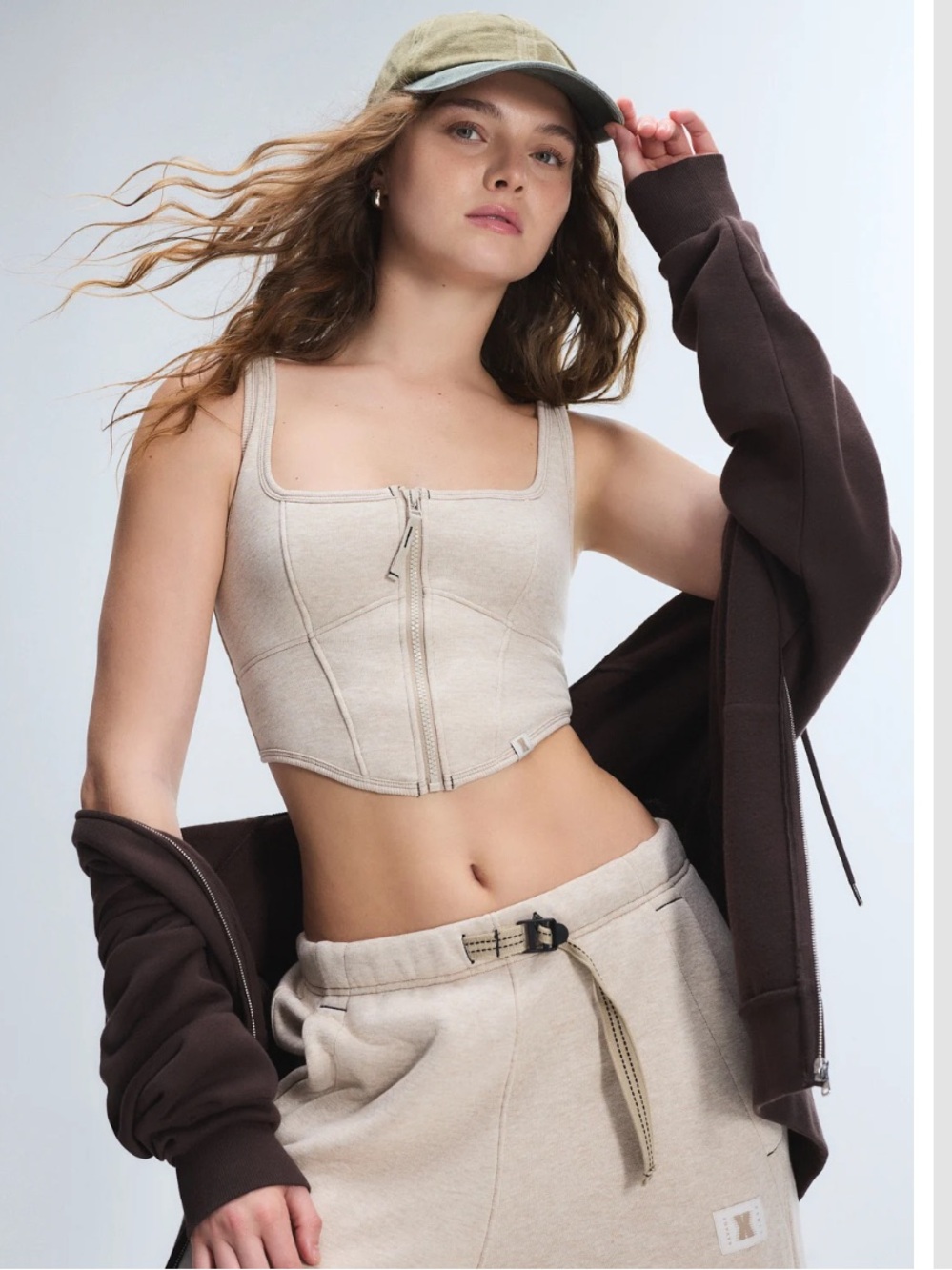 Savage X Fenty Beige Cargo Fleece Bustier Top